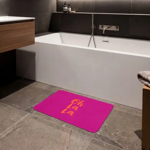 Oh la la - Roze - Oranje - Minimalistisch Badmat klein -sfeer3