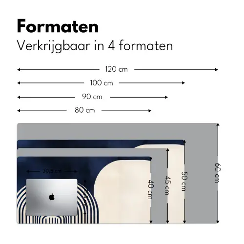 Donkerblauw - Abstract - Lijnen Muismat XXL klein -sfeer5