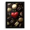 Macarons - Rood - Hart fotolijst zwart zonder passe partout klein -3d
