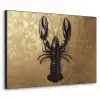 Kreeft - Zwart - Goud - Luxe Textielframe zwart klein -3d