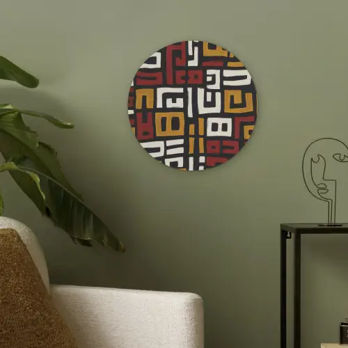 Abstract - Patroon - Rood Akoestische PET Vilt - Rond klein -sfeer2