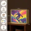 Snowboarden - Sneeuw - Kleurrijk Light Box met batterij (Wandlamp kind) middel -USP_websiteoverzichtNL