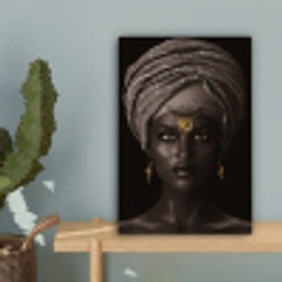 Vrouw - Afrikaans - Goud canvas 2cm klein -sfeer4