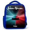 Sportauto - Blauw - Neon - Stad Kinderrugzak - Blauw middel -3d