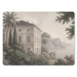 Zee - Villa - Beige muismat rubber klein -3d