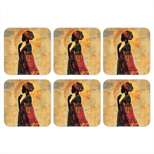 Vrouw - Silhouet - Patronen - Sierlijk onderzetter kurk middel -3d