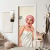 Vrouw - Douche - Roze deurposter klein -sfeer6