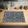 Zebra - Patroon - Blauw - Beige Inductie beschermer vinyl 3mm klein 276 -sfeer5