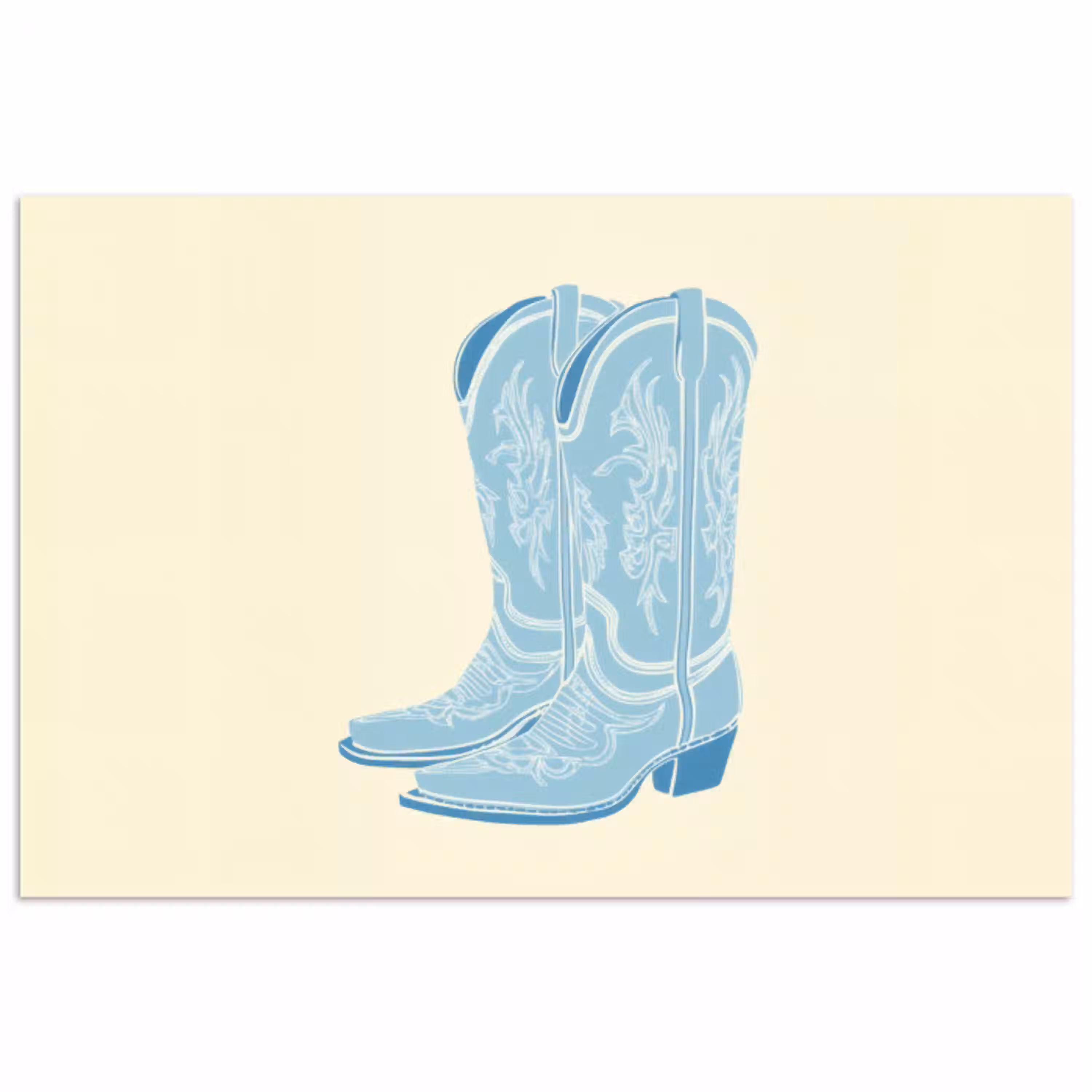 Illustratie - Cowboylaarzen - Patroon poster papier klein -3d