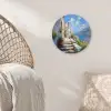 Trap - Huizen - Berglandschap - Zee Wandcirkel kunststof plaat 5mm dik klein -sfeer5