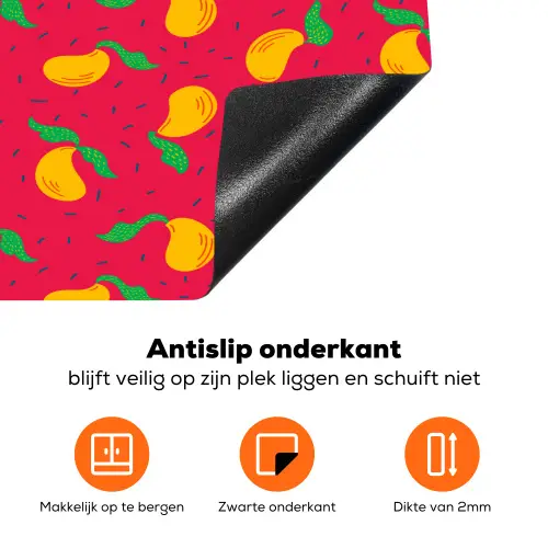 Roze - Mango - Blauwe - Streepjes Inductie beschermer vinyl 3mm klein 276 -zzzzzzz-td-onderkant