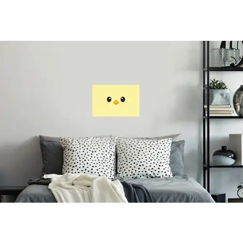 Kuiken - Vrolijk - Geel - Minimalistisch Muursticker klein -slaapkamer