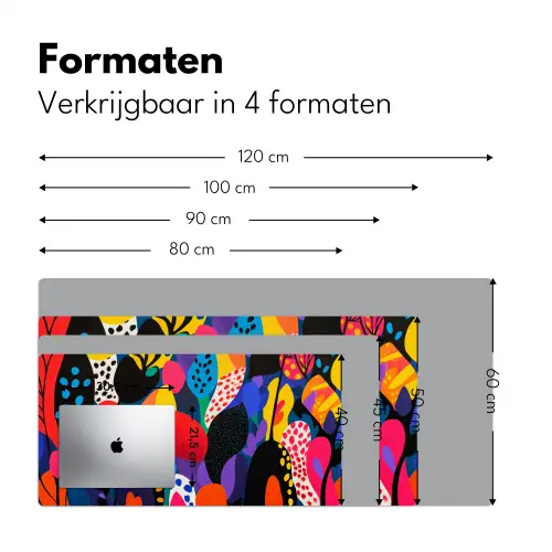Bloemen - Bladeren - Abstract - Rood Muismat XXL klein -sfeer5