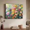 Bloemen explosie - Heldere kleuren - Vrolijk Textielframe zwart klein -sfeer3