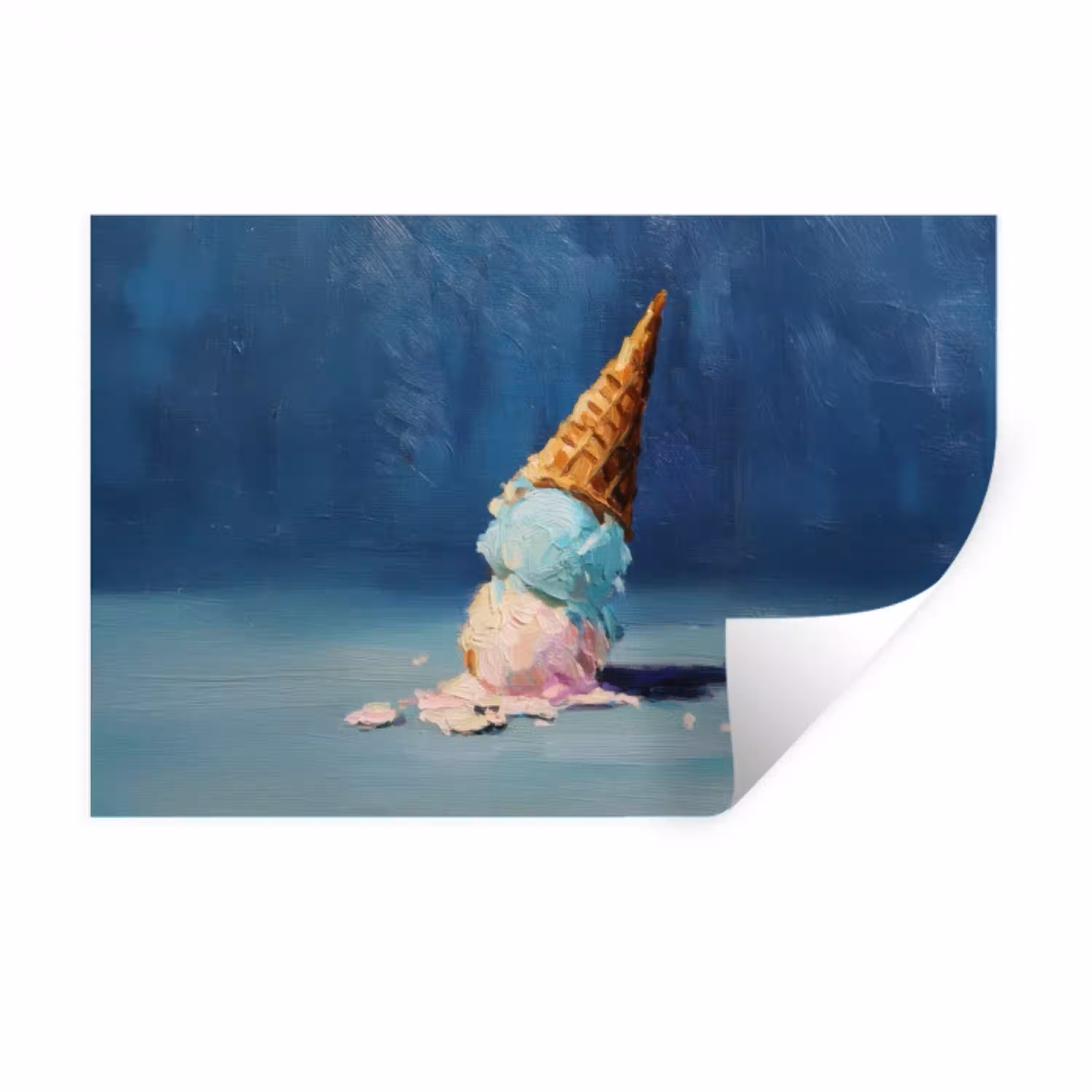 Ijshoorn - Bolletjes - Smelt - Roze Muursticker klein -3d