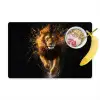 Leeuw - Zwart - Oranje - Verf Placemat vinyl groot -zzzproduct_Kitchenyeah-website