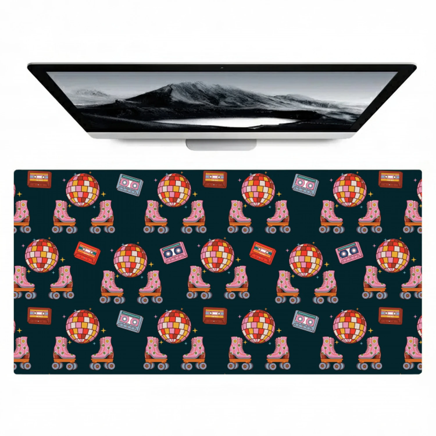 Rolschaatsen - Patroon - Disco Muismat XXL klein 681 -zzz3d