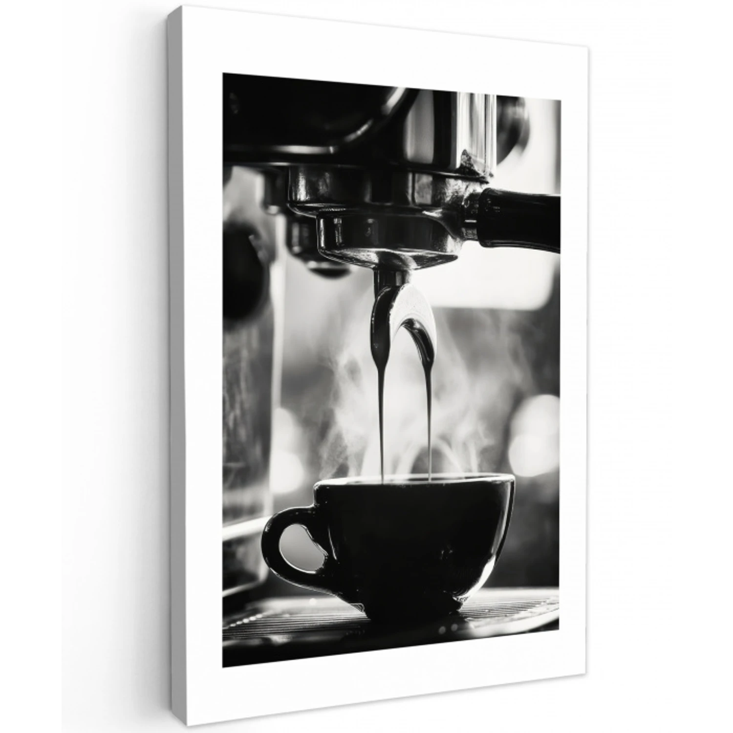 Coffee - Espresso - Koffiemachine - Kop Tuinposter op houten frame 2 cm dik klein -3d