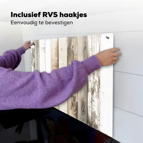 Verweerd Houten Planken Inductie beschemer met haakjes middel -ky-ophangen-nl