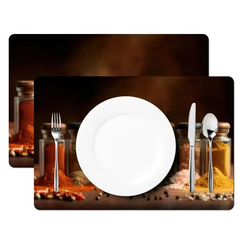 Potjes - Kruiden - Specerijen - Korrels Placemat vinyl groot -zzsfeer2_Kitchenyeah-website