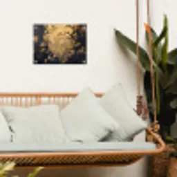 Bloemen - Takken - Goud - Sierlijk tuinposter los doek klein -sfeer7
