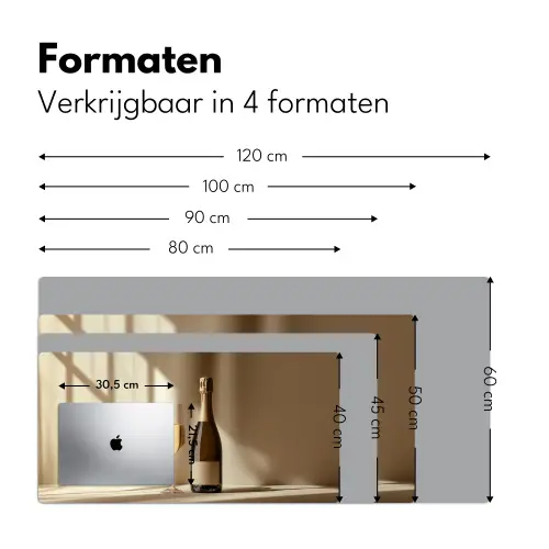 Champagne - Beige - Schaduw - Bubbels Muismat XXL klein -sfeer5