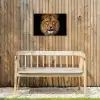Leeuw - Portret - Zwart - Dieren Tuinposter op houten frame 2 cm dik klein -sfeer4