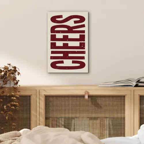 Red - Cheers - Decoratie - Beige aluminium wit klein -sfeer3