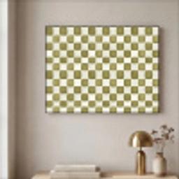 Schaak - Patroon - Groen Textielframe zwart klein 947 -sfeer2