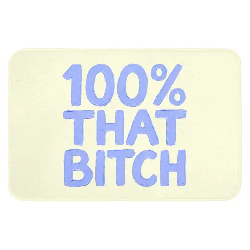 100% that bitch - Blauw - Wit Badmat klein -3d
