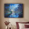 Stad Kuala Lumpur - Skyline - Wolkenkrabbers - Water Textielframe zwart klein -sfeer1