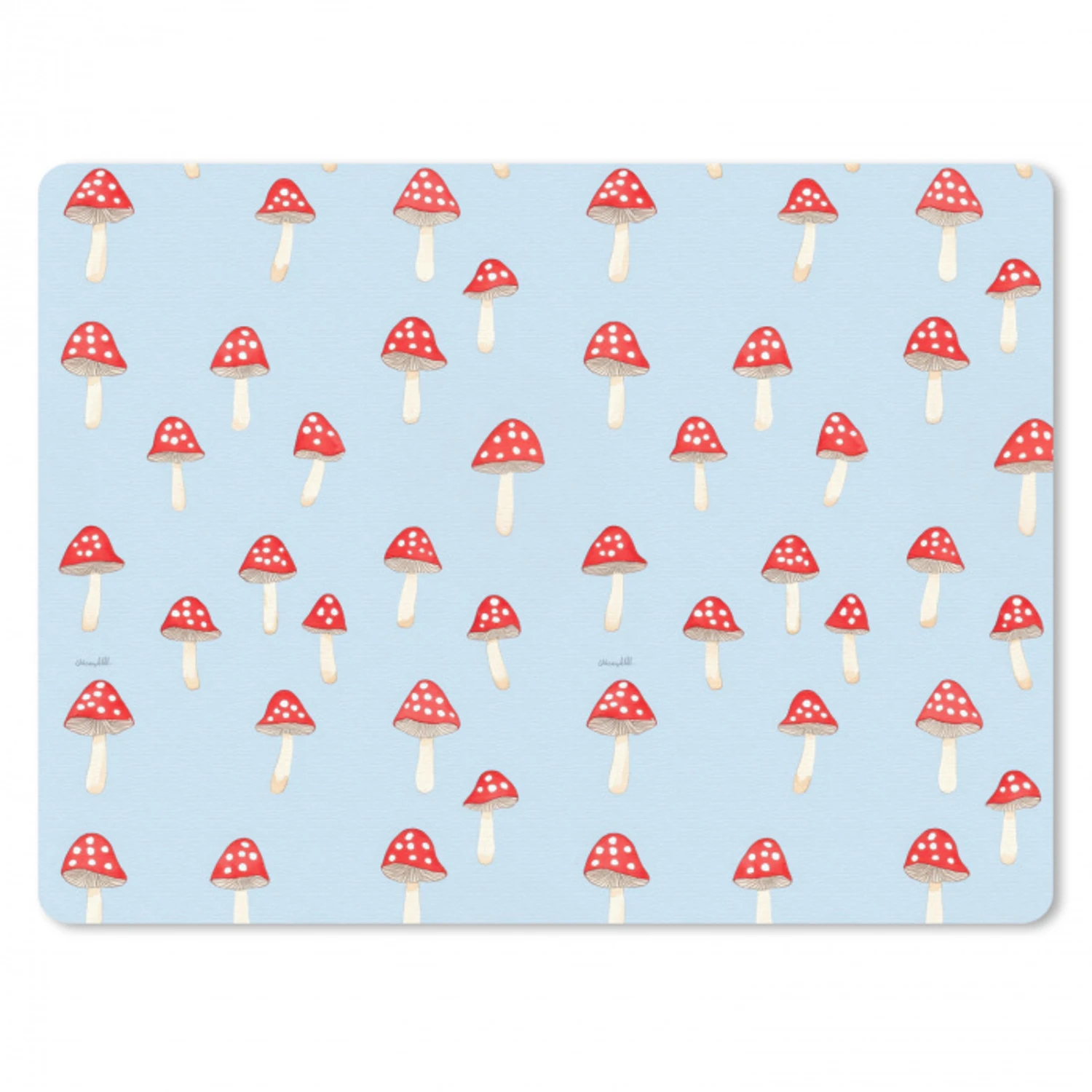 Paddenstoel -Sprookje - Blauw muismat rubber klein 262 -3d