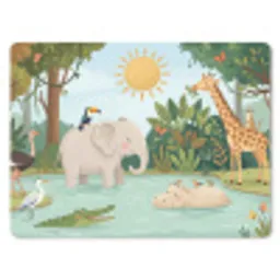 Jungle - Oase - Dieren - Kleurrijk muismat rubber klein -3d