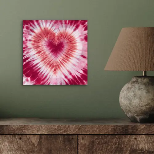 Hartvorm - Roze - Tie dye aluminium wit klein -sfeer2
