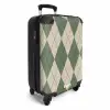 Groen met beige ruit patroon NBS - Handbagage koffer - Unisex middel -productfoto_3d
