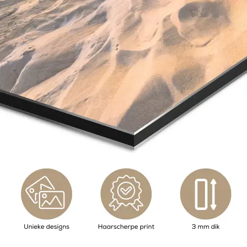 Duin - Zonsondergang - Horizon - Strand - Gras aluminium wit klein -closeup_NL