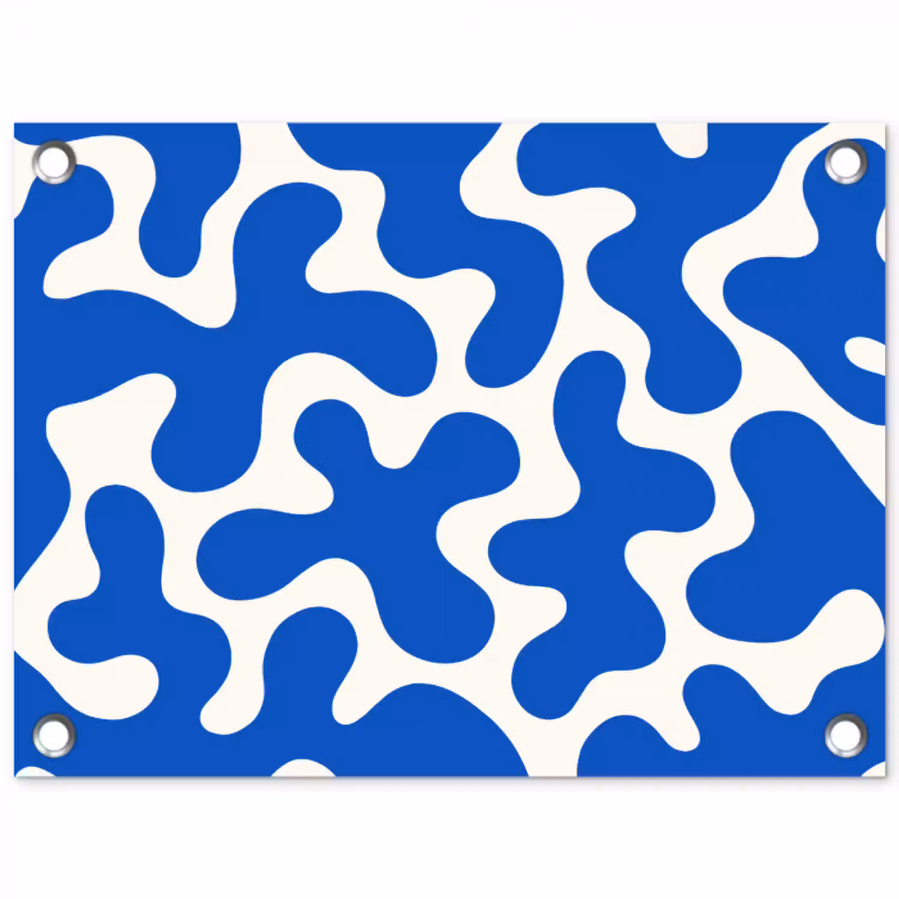 Vormen - Abstract - Blauw - Golven tuinposter los doek klein -3d