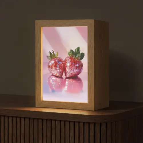 Disco - Fruit - Glitter - Strawberry Light Box met kabel (Tafellamp) klein -z3d_website