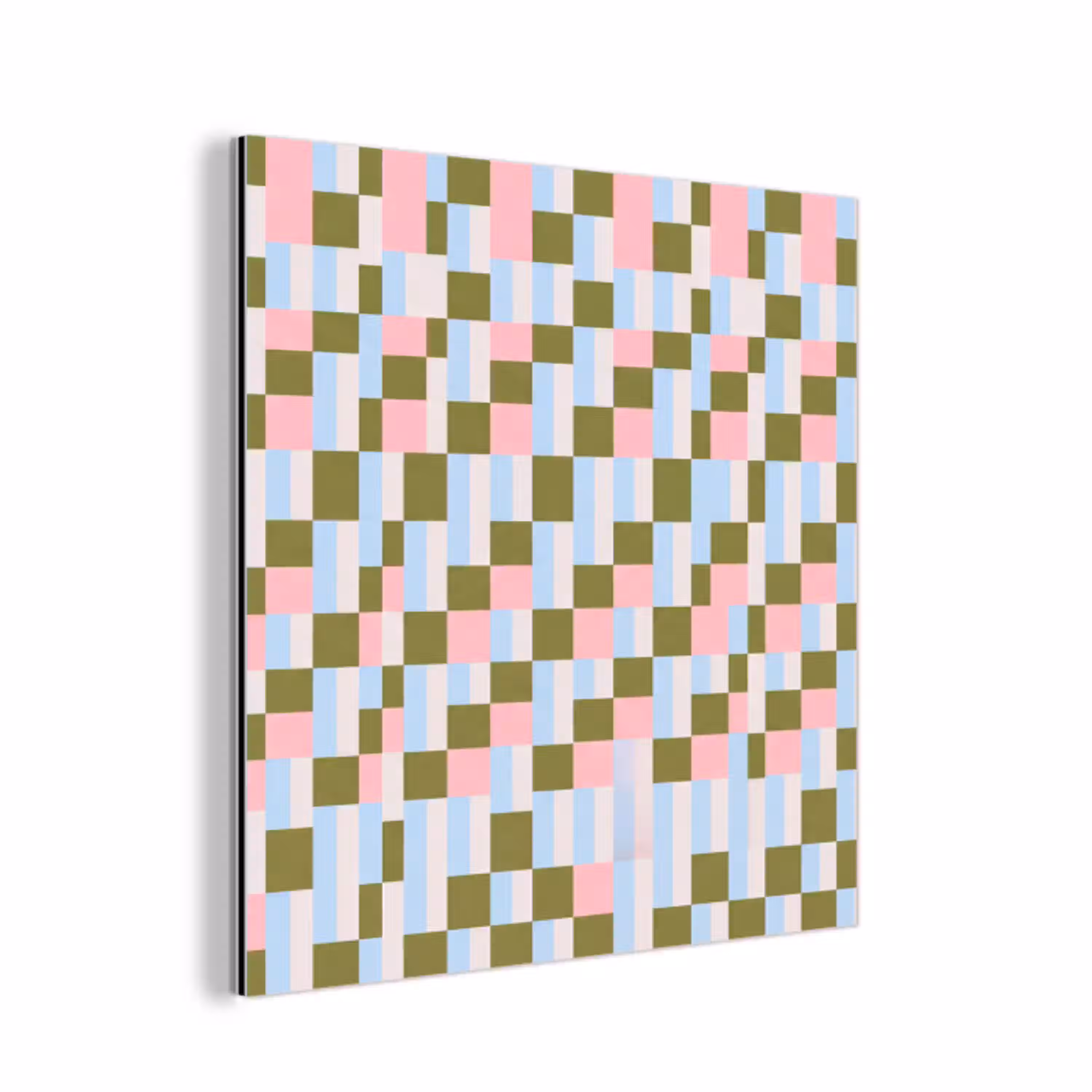 Patroon - Geometrisch - Abstract - Kleurrijk - Modern aluminium wit klein -3d