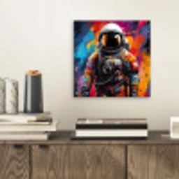 Astronaut - Graffiti - Zwart - Kleuren aluminium wit klein -sfeer1