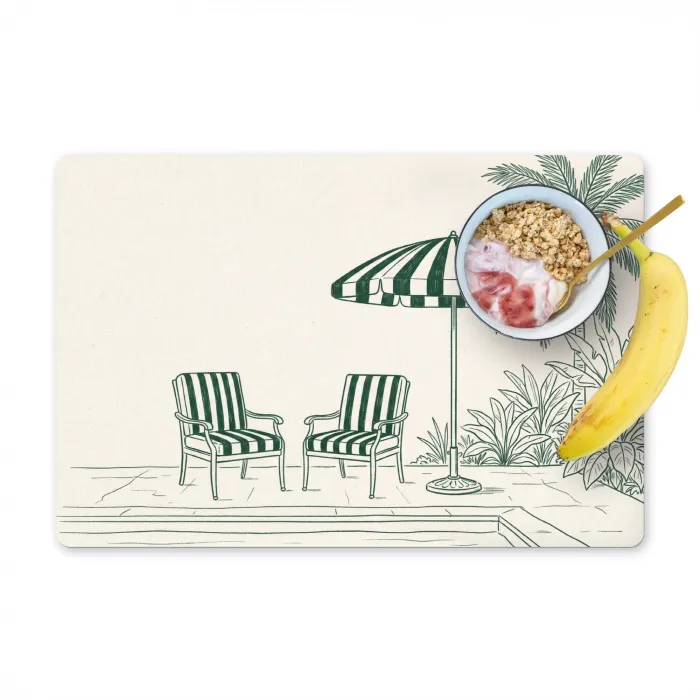 Terras - Illustratie - Groen Placemat vinyl groot -zzzproduct_Kitchenyeah-website