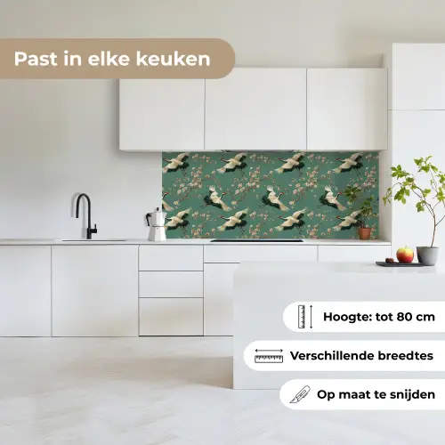 Kersenbloesem - Kraamvogels - Groen keuken achterwand 2 middel 871 -sfeer4_NL