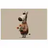 Zebra - Zonnebloemen - Warm poster papier klein -3d