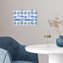 Huizen - Schepen - Blauw poster papier klein 62 -sfeer3