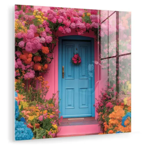 Bloemen - Deur - Roze plexiglas 5mm klein -zzzproduct_nieuw