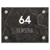 Gebarsten steen - Modern Naambord Rechthoek middel -3d