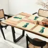 Dinosaurus - Turquoise - Stekels Placemat vinyl groot -zzsfeer4_Kitchenyeah-website