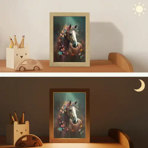 Dieren - Paard - Natuur - Vlinder - Bloemen Light Box met kabel klein -sfeer3_kind
