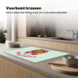 Koffie - Klok - Groen Inductie beschermer vinyl 3mm klein -sfeer1