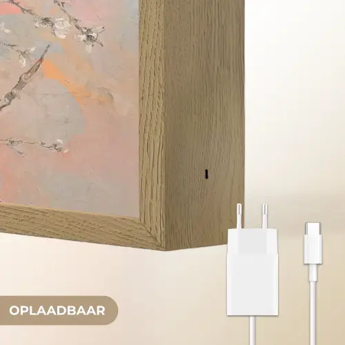 Amandelbloesem - Kunst - Van Gogh - Pastel Light Box met batterij (Wandlamp) middel -USP_websiteoplaadbaarNL